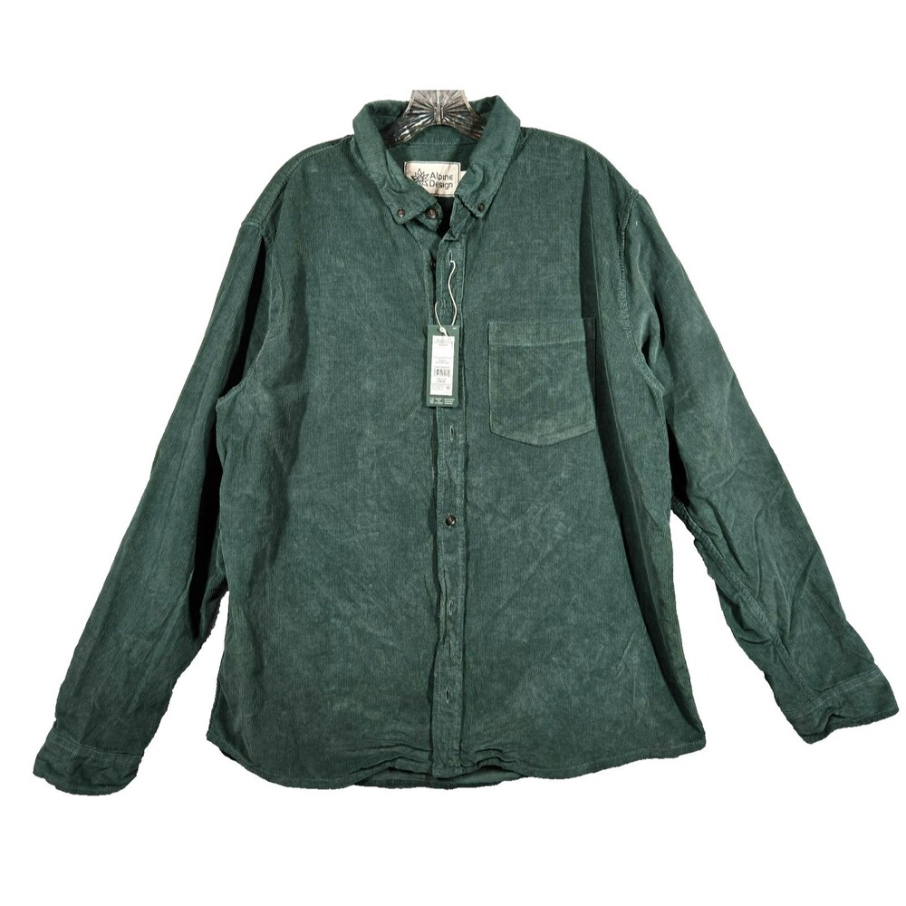 NEW Alpine Design Women's Corduroy Shirt Olive Haze Size XL 00149